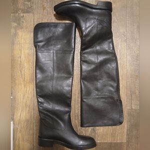 J.Crew Black Over-the-Knee Leather Boots Sz 7.5